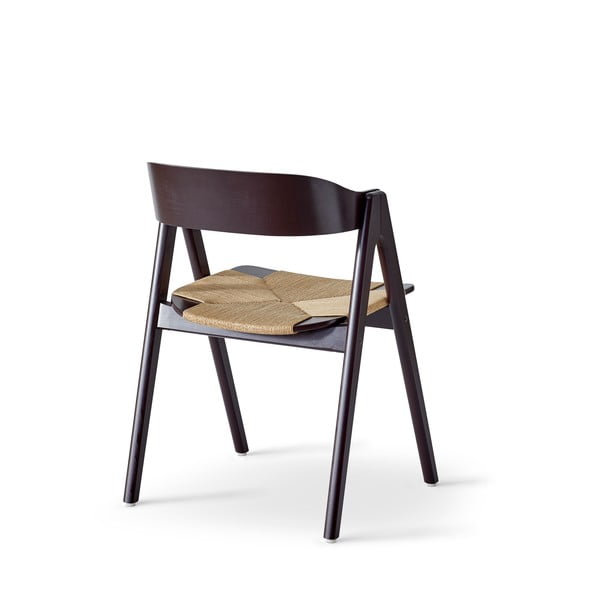 Juoda bukmedžio medienos valgomojo kėdė su rotango sėdyne Findahl by Hammel Mette-image-3