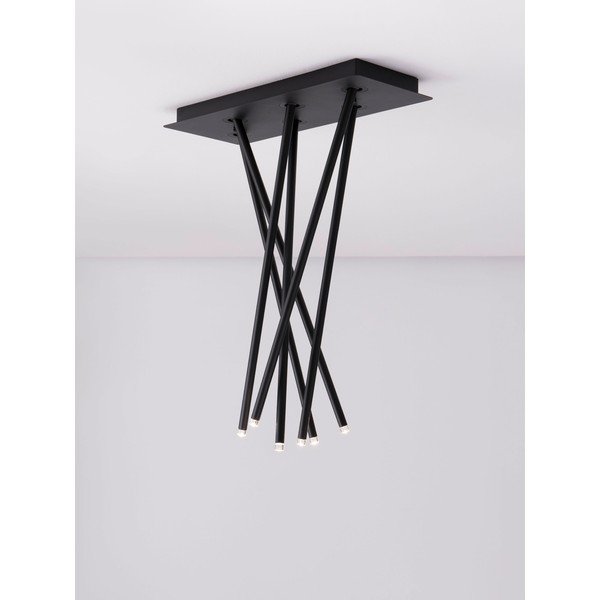 Matinės juodos spalvos iš aliuminio lubinis šviestuvas LED su sulankstoma konstrukcija 20x50 cm Stilvi – Nova Luce-image-2