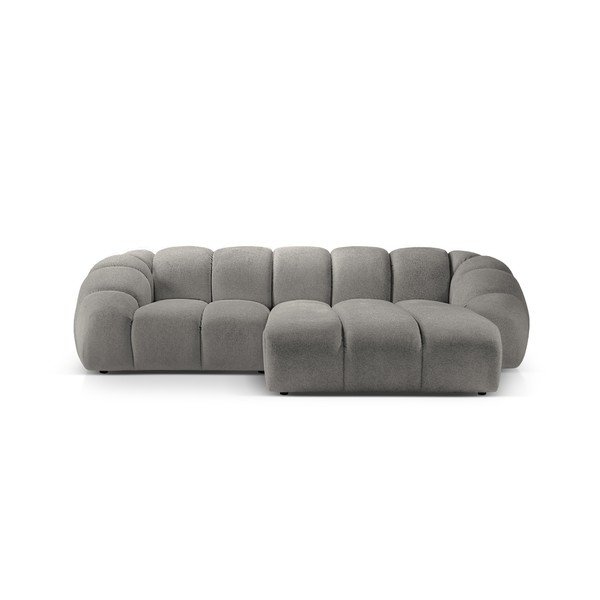Kampinė sofa šviesiai pilkos spalvos (su dešiniuoju kampu) Diana – Micadoni 