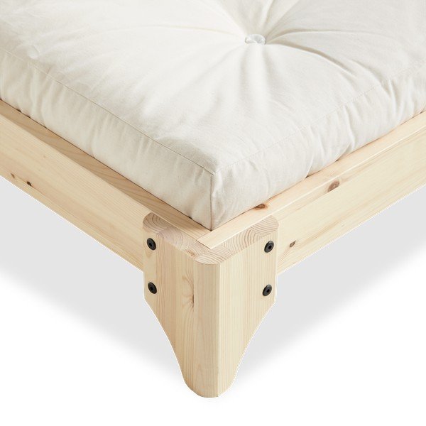 Pušies medienos dvigulė lova su čiužiniu Karup Design Elan Comfort Mat Natural Clear/Natural, 140 x 200 cm-image-4