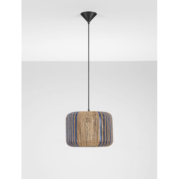 Mėlynos spalvos/natūralios spalvos iš virvės kabantis šviestuvas ø 33 cm Abby – Nova Luce-image-3