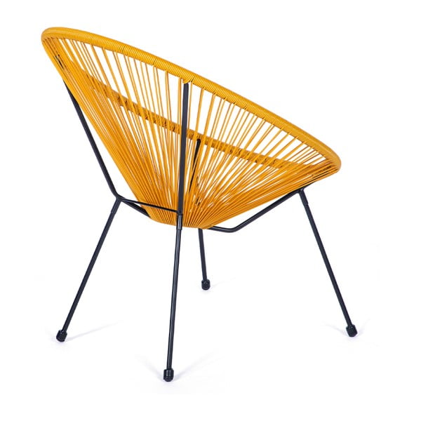 Geltonos spalvos metalinis/plastikinis sodo krėslas Avocado Comfort – Bonami Selection-image-3