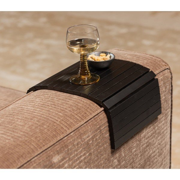 Juodas medinis sofos porankis WOOOD Tray-image-1