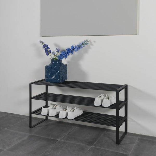 Juodos spalvos iš metalo spintelė batams 100x48,5x29 cm Rex – Spinder Design-image-1