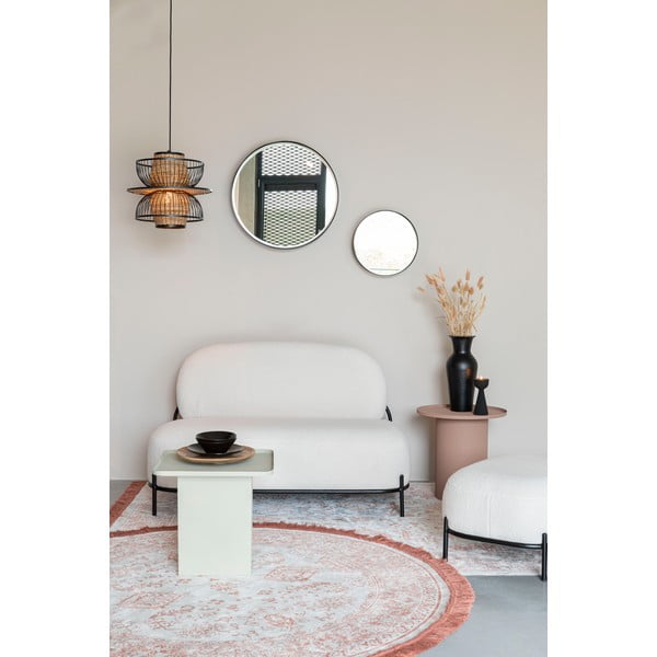 Iš boucle sofa kreminės spalvos 125 cm Polly – White Label-image-1