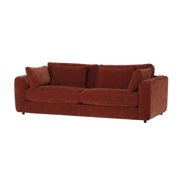 Rudos spalvos sofa iš šenilinio audinio 240 cm Chunky – vtwonen