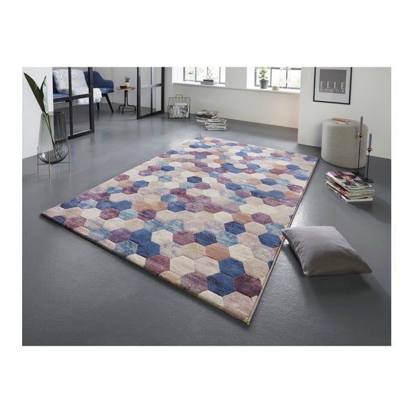 Mėlynos ir violetinės spalvos kilimas Elle Decoration Arty Manosque, 160 x 230 cm-image-1