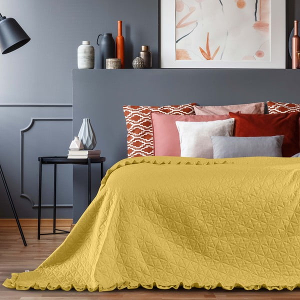 Geltonas lovos užtiesalas "AmeliaHome Tilia", 260 x 240 cm