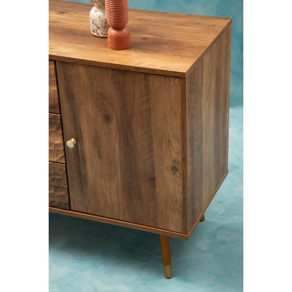 Tamsios natūralios spalvos šoninė spintelė 114x70x39 cm Frida – Premier Housewares-image-4