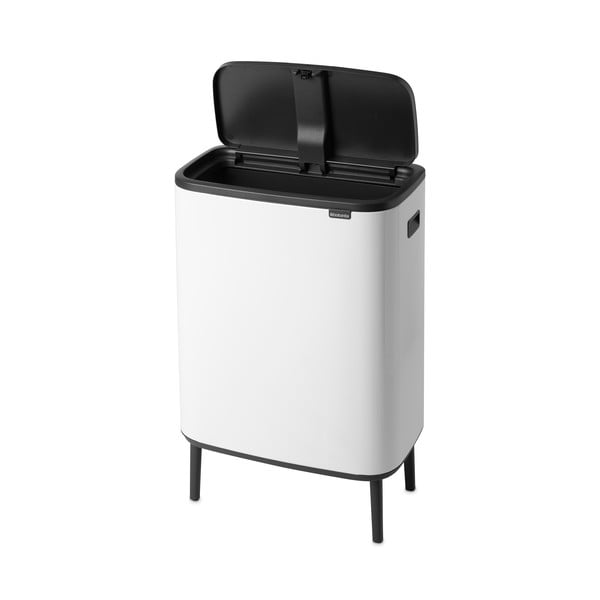 Iš plieno galima atidaryti palietus šiukšliadėžė baltos spalvos 60 l Bo Touch Bin Hi – Brabantia