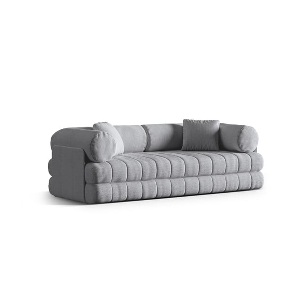 Šviesiai pilkos spalvos iš boucle sulankstoma sofa 206 cm Kemi – Cosmopolitan Design-image-2