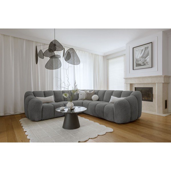 Pilkos spalvos kampinė sofa Shell – Miuform-image-1