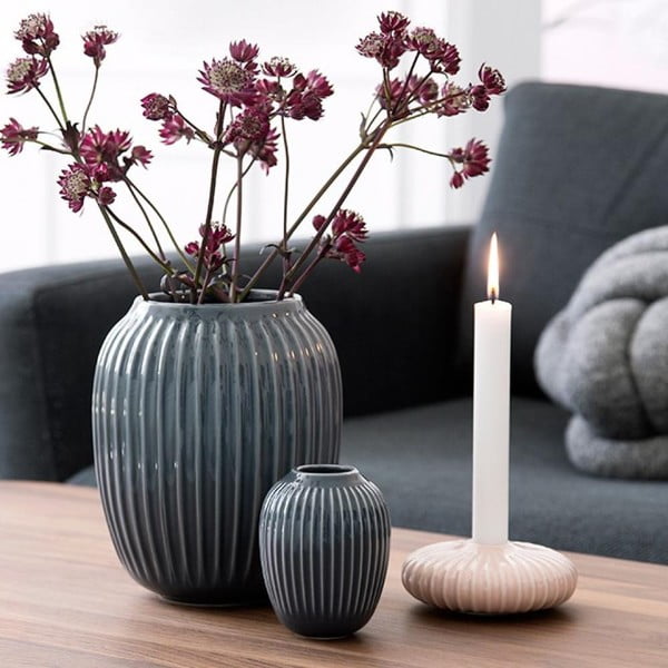 Antracito spalvos keramikos vaza Kähler Design Hammershoi, aukštis 10 cm-image-3