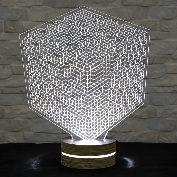 3D stalinė lempa Kvadratai