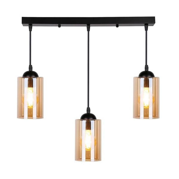 Juodas pakabinamas šviestuvas su stikliniu gaubtu 10x55 cm Bistro - Candellux Lighting-image-4