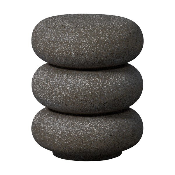 Apvalios formos sodo šoninis staliukas su akmens dekoru ø 40 cm Laurel – WOOOD