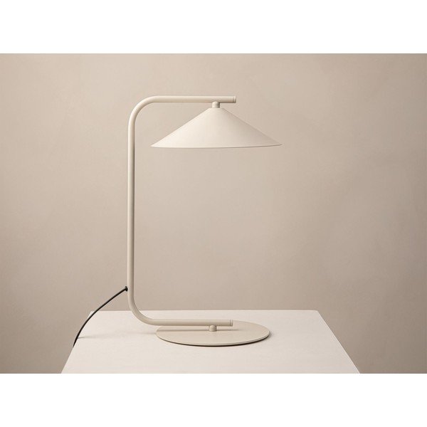 Kreminės spalvos iš metalo stalinis šviestuvas (aukštis 42 cm) Nocte – Micadoni -image-2
