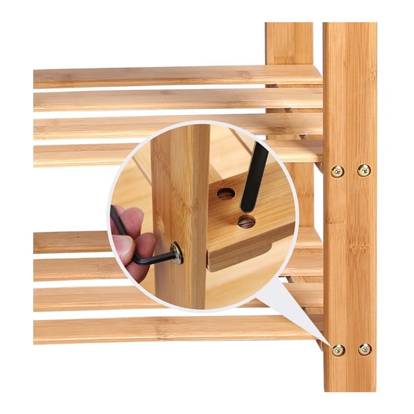 Bambukinė lentyna 8 poroms batų Songmics, 90 cm pločio-image-2
