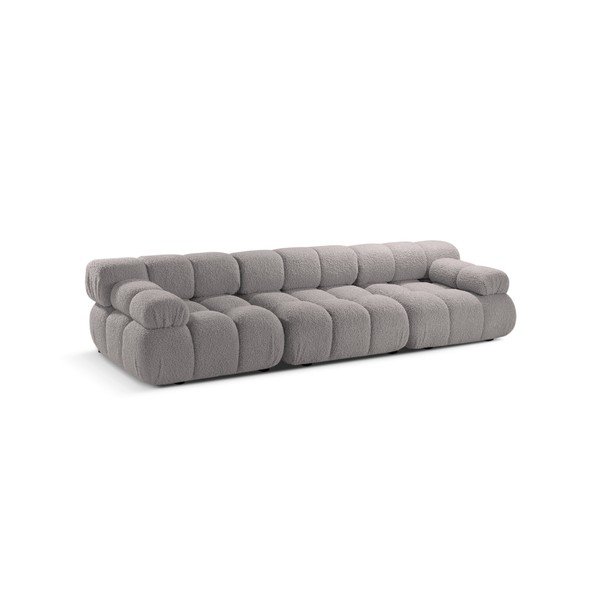 Iš boucle sofa šviesiai pilkos spalvos 282 cm Bellis – Micadoni Home-image-3
