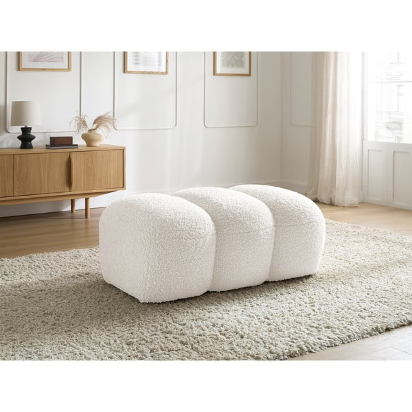 Baltos spalvos iš boucle taburetė Hippolyte – Bobochic Paris-image-1