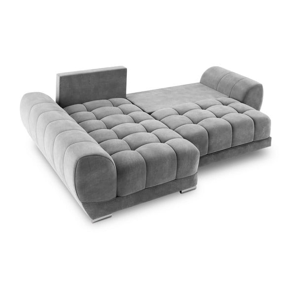 Pilka sofa-lova su aksomo apmušalais Windsor & Co Sofos Nuage, kairysis kampas-image-4