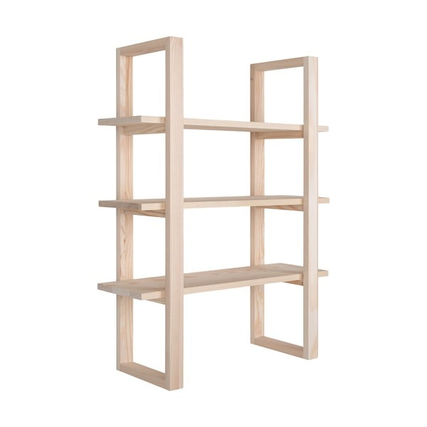 Iš paulovnijos masyvo kelių aukštų sieninė lentyna natūralios spalvos 48 cm Santiago – House Nordic-image-3