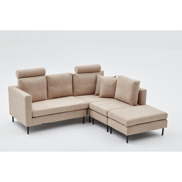 Modulinė kampinė sofa smėlio spalvos Nova – Balcab Home-image-2