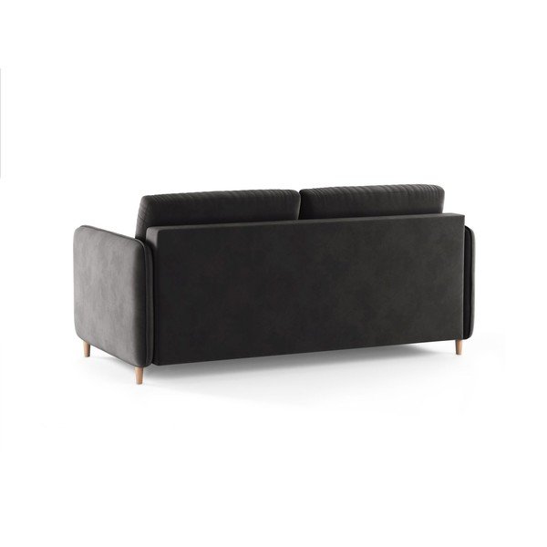 Tamsiai pilkos spalvos sofa miegojimui iš velveto 184 cm – Micadoni -image-3