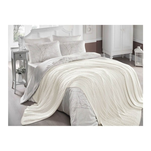 Šviesiai kreminė lovatiesė Homemania Decor Hannola, 220 x 240 cm