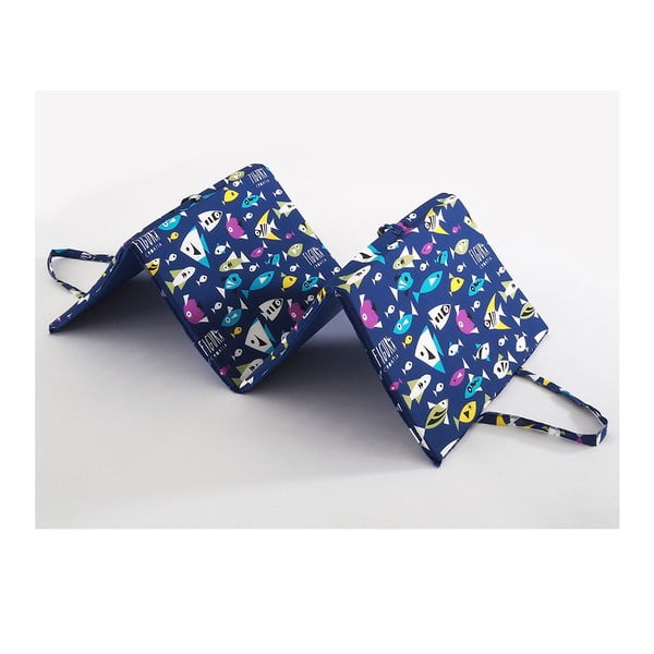 Mėlynos spalvos sodo kėdės paminkštinimas šezlongui 49x137 cm   Fishes – B.E.S.-image-1