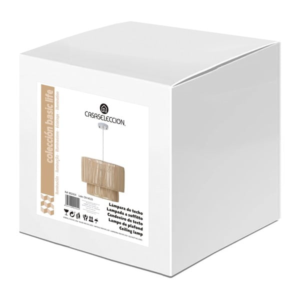 Iš rotango lubinis šviestuvas natūralios spalvos su rotango gaubtu ø 38 cm Natural Way – Casa Selección-image-3