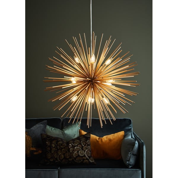 Aukso spalvos pakabinamas šviestuvas su metaliniu gaubtu 72x72 cm Soleil - Markslöjd-image-2