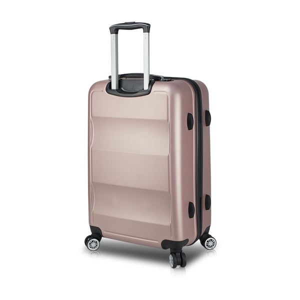 Rožinis kelioninis lagaminas ant ratukų su USB prievadu Mano Valice COLORS LASSO didelis lagaminas