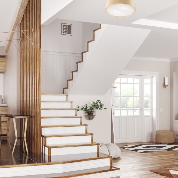 Lubinis šviestuvas šviesiai rudos spalvos ø 37 cm su stiklo gaubtu Eveline – LAMKUR-image-1