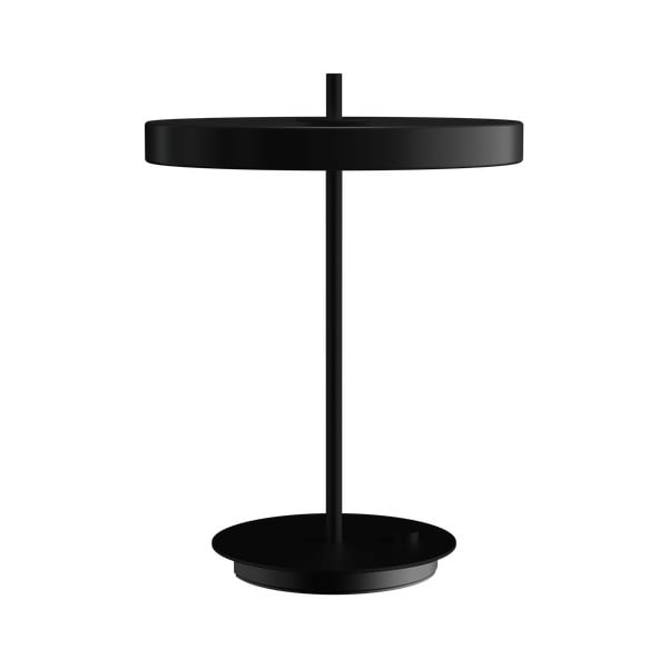Juodos spalvos iš metalo stalinis šviestuvas LED su pritemdymo funkcija (aukštis 41,5 cm) su metaliniu gaubtu Asteria Table – UMAGE