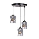 Juodas pakabinamas šviestuvas su stikliniu gaubtu Felis - Candellux Lighting