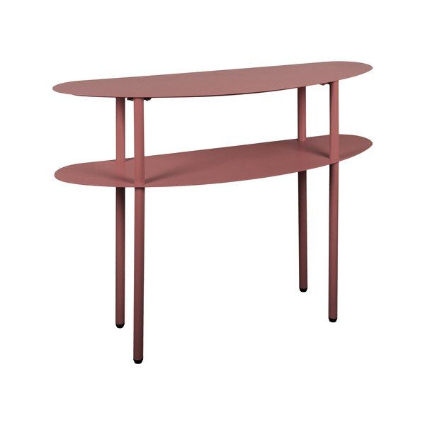 Bordo spalvos iš metalo konsolinis staliukas 28x90 cm Riqueza – Leitmotiv