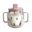 Rožinės spalvos puodelis Design Letters Grow With Your Cup