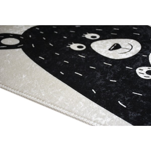 Skalbiamas juodos ir baltos spalvos vaikiškas kilimas 120x180 cm Bear Family – Vitaus-image-2