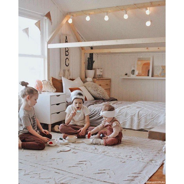 Skalbiamas/rankų darbo iš medvilnės kilimas baltos spalvos 140x200 cm Tribu Natural – Lorena Canals-image-1