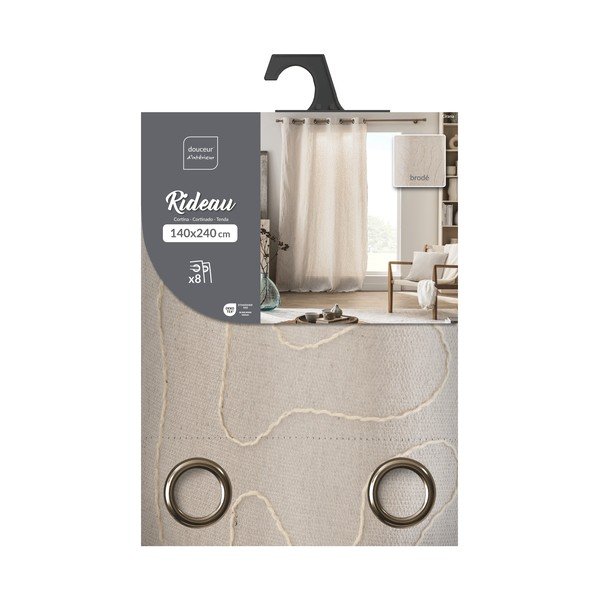 Natūralios spalvos užuolaida 140x240 cm Cirana – douceur d'intérieur-image-3