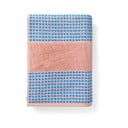 Iš frote audinio iš organiškos medvilnės vonios rankšluostis mėlynos spalvos/rožinės spalvos 70x140 cm Check – JUNA