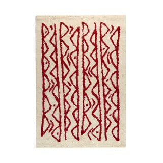 Kreminis ir raudonas kilimas Bonami Selection Morra, 140 x 200 cm