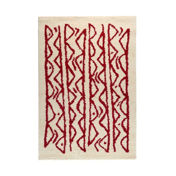 Kreminis ir raudonas kilimas Bonami Selection Morra, 160 x 230 cm