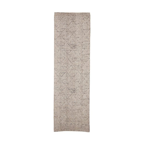 Kreminės spalvos iš medvilnės mišinio kilimas 75x245 cm Saxo – Bloomingville