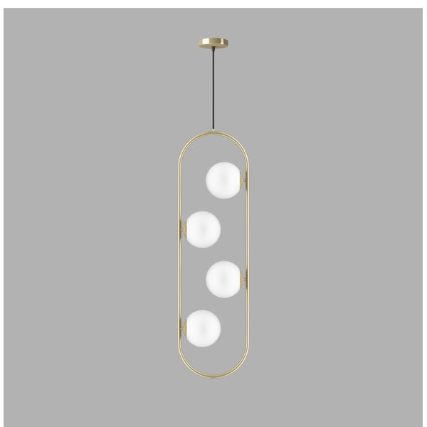 Kabantis šviestuvas auksinės spalvos su stiklo gaubtu Club – Squid Lighting-image-2