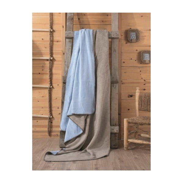 Ruda ir mėlyna antklodė Tobby, 200 x 220 cm