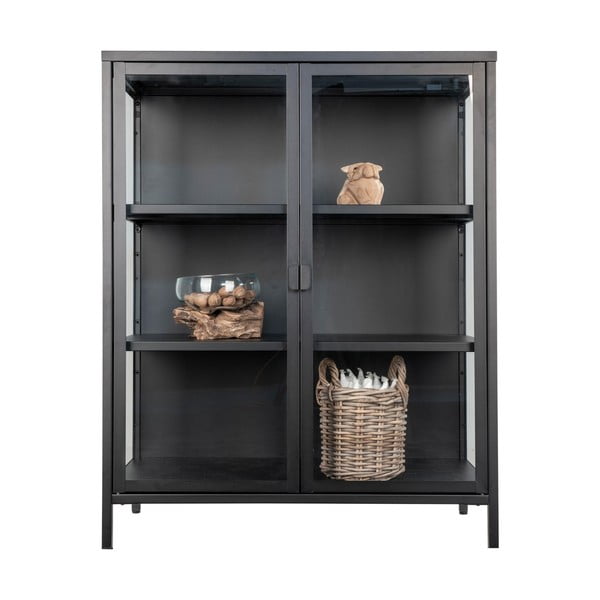Iš metalo vitrina juodos spalvos 80x101,5 cm Brisbane – House Nordic-image-4