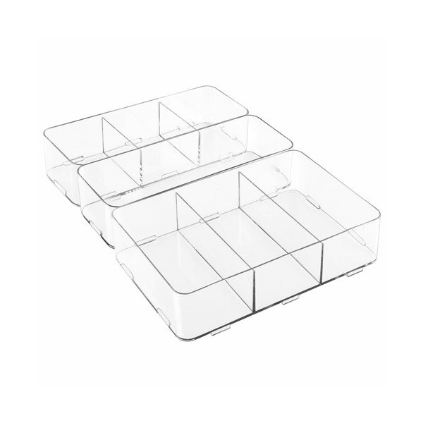 3 "InterDesign Clarity" tarpusavyje sujungiamų organizatorių rinkinys-image-1