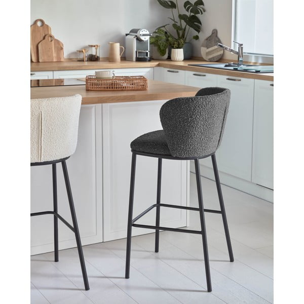 Baro taburetė juodos spalvos (sėdynės aukštis 65 cm) Ciselia – Kave Home-image-1